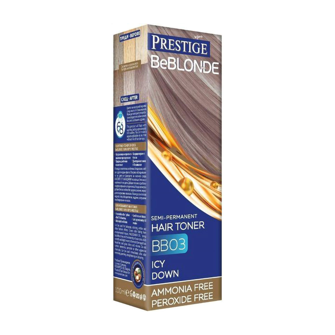 Безаміачний відтінковий бальзам для волосся Vip's Prestige BeBlond Semi-Permanent Hair Toner BB03 Icy Dawn, 100 мл